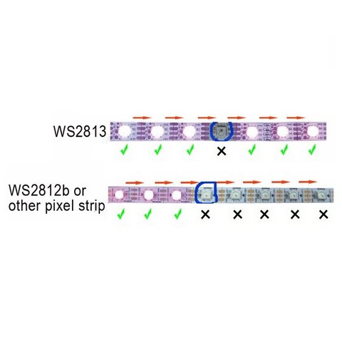 Світлодіодна стрічка RGB SMD5050, WS2813 (чорна, з управлінням, IP65, 5 В, 30 діодів/м, 5 м) Прев'ю 2