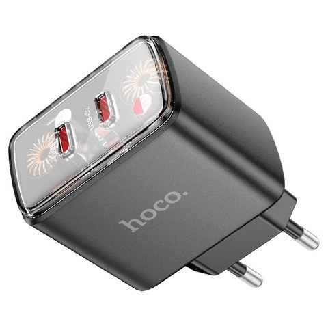 Сетевое зарядное устройство Hoco CS43A, 45 Вт, Power Delivery (PD), черный, 2 порта, #6942007620826 Превью 1