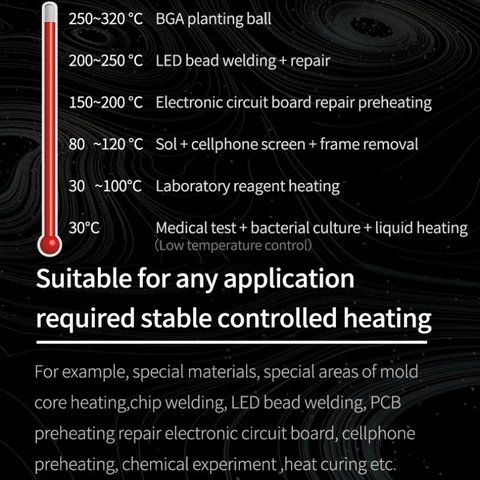 Платформа для предварительного подогрева Mechanic HT-10, для ремонта материнских плат, 10*10cm, 20-320°С, 260W Превью 3