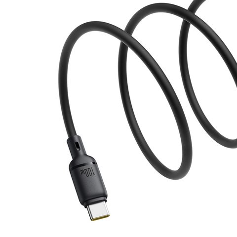 USB кабель Baseus Silky, 2xUSB тип-C, 100 см, 100 Вт, чорний, силіконовий, #P10377704113-00 Прев'ю 1