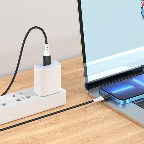 USB кабель Hoco X82, USB тип-A, Lightning, 100 см, 2,4 А, черный, силиконовый, #6931474768537 Превью 2