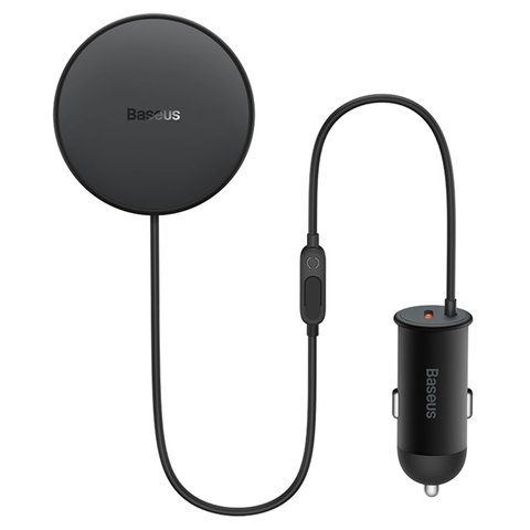 Cargador Baseus CW01 Magnetic, negro, con el botón, con cable, 40 W, 1 puerto, 12-24 V, #SUCX040101 Vista previa  1