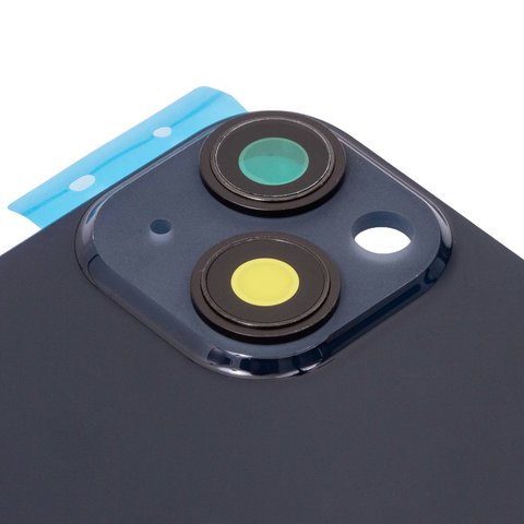 Housing Back Cover compatible with iPhone 14, (black, with camera lens, Original (PRC), Midnight, small hole) Preview 1