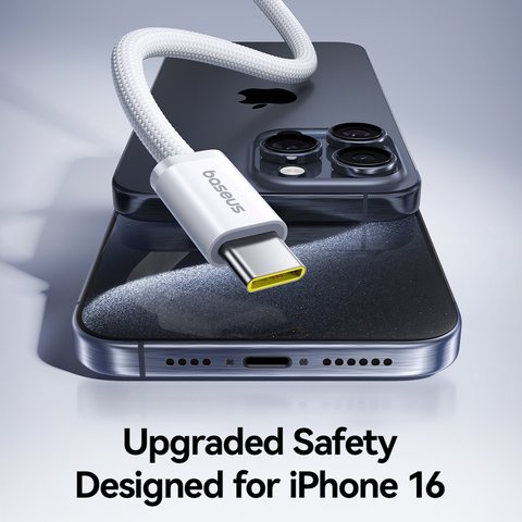 Cable USB Baseus Dynamic 4, 2xUSB tipo-C, 100 cm, 100 W, rosado, con revestimiento de nylon, #P10381400411-00 Vista previa  3