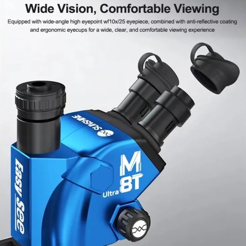 Microscopio Sunshine M8T Ultra, trinocular, 6X-72X Vista previa  4