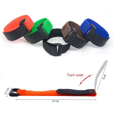 Органайзер для кабеля, чорний, 20 мм, 30 см, багаторазова стрічка-липучка Прев'ю 1