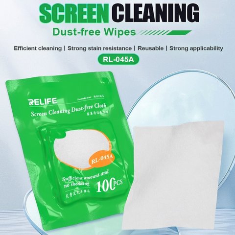 Салфетка из микрофибры RELIFE RL-045A, для устранения пыли и отпечатков, 100 шт., 100*100 мм Превью 1