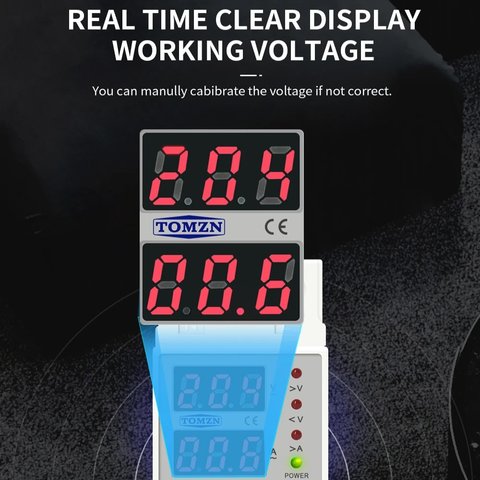 Реле напруги TOMZN TOVPD1-40-VA, 220 В, 40 A, з захистом по струму і напрузі Прев'ю 2